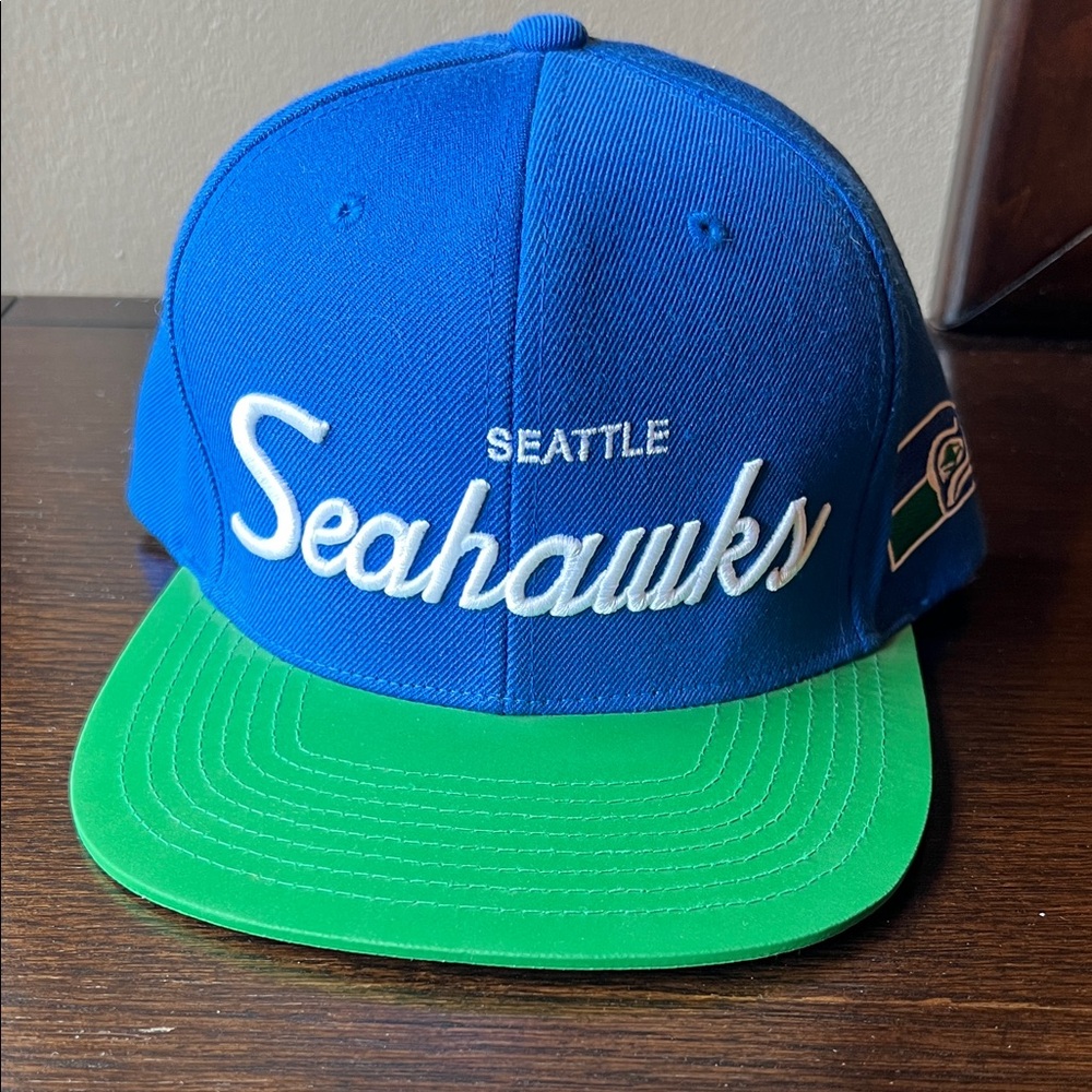 Mitchell & Ness Blue and Green Seattle Seahawks SnapBack Hat